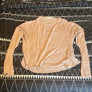 Women's Long Sleeve Top in Light Mauve/Tan